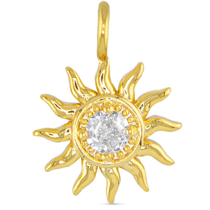 Sun CZ Charm Gold